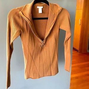 Beige half zip sweater